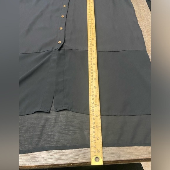 Signature Studio Button Down Long Sleeve Sheer High Low Top XL - Picture 10 of 10